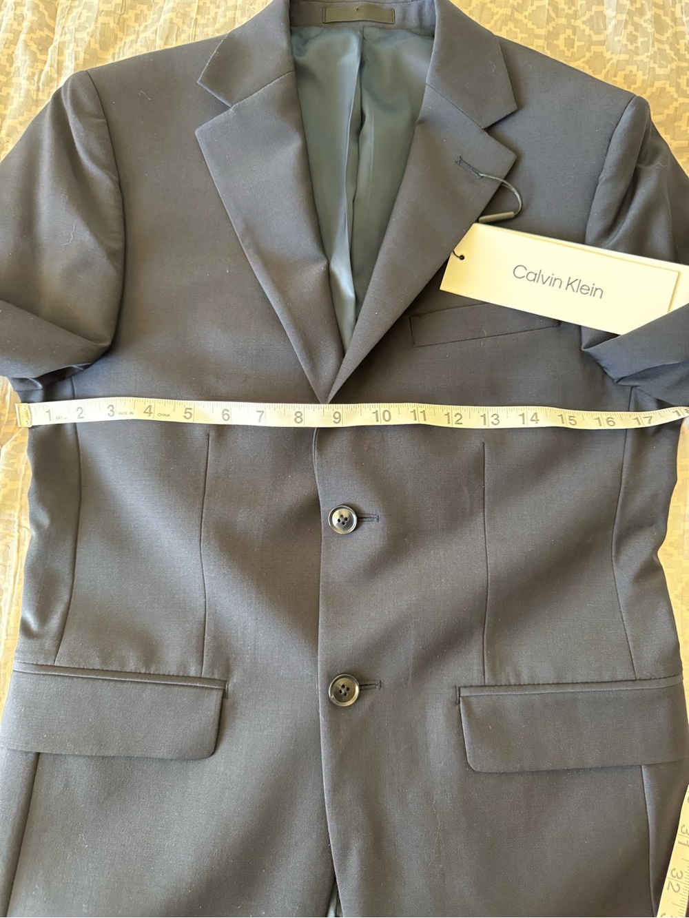 NWT Calvin Klein Men's Milo Skinny Fit Suit Jacket Navy Blue 36S Wool Blend - Picture 11 of 15